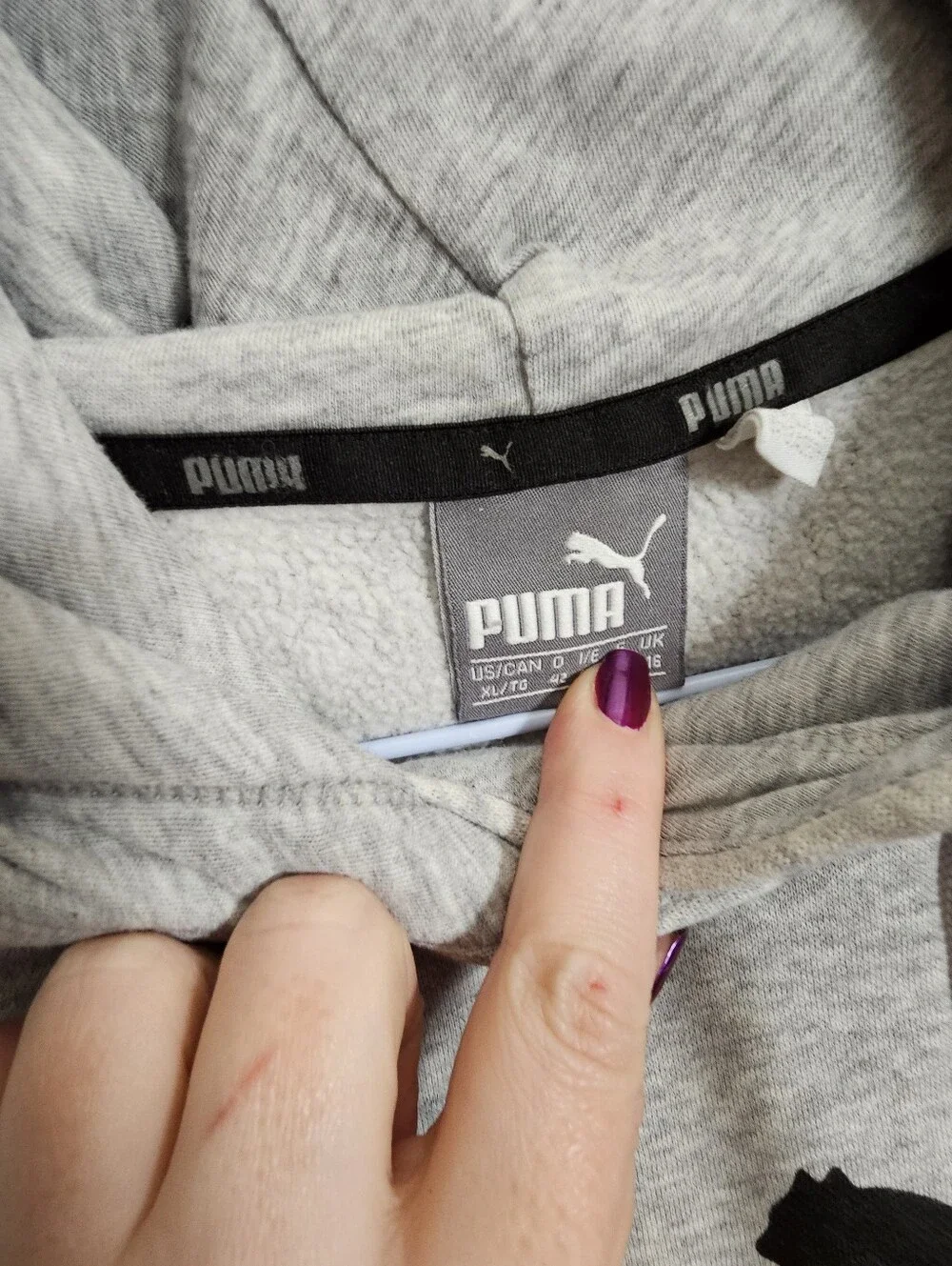 Big Boys kids Gray Grey Puma hoodie Hooded Pullover sweatshirt size XL youth